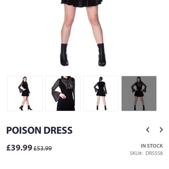 Banned Alternative Black Lace Dress - Picture 3 of 3